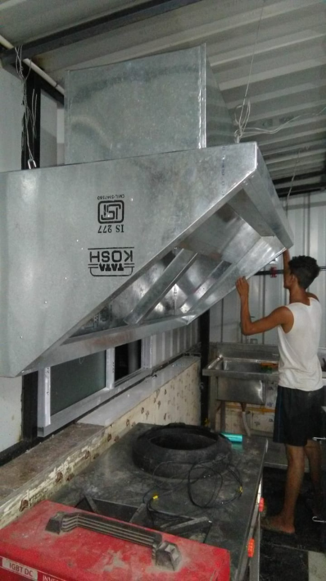 Stainless Steel Exhaust Hood with Ducting