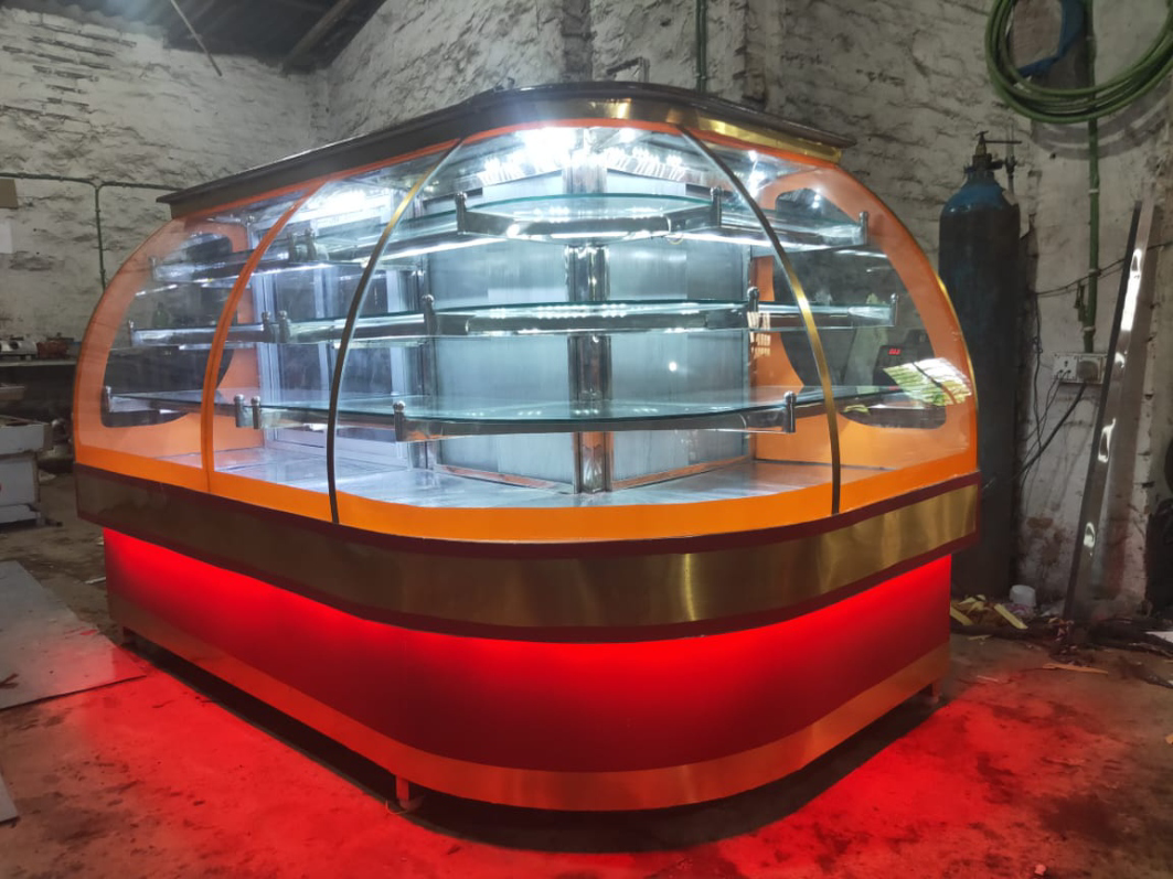 Premium Curved Glass Display Counter